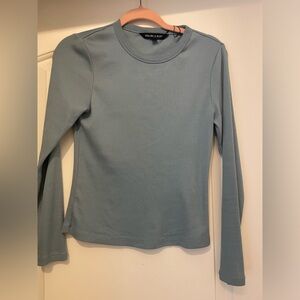 Veronica Beard Slate Blue Long Sleeve Top